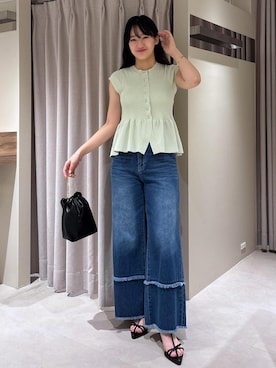 「Juze（ジュゼ）のナロークロスメタルヒールサンダル（サンダル）」を使った、saraさん（レディース・165cm・10代）の夏コーディネート