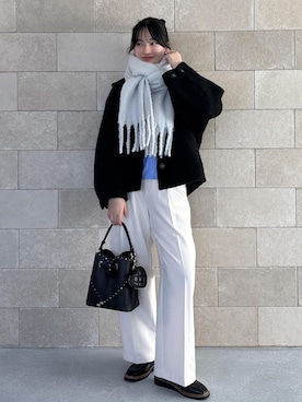 「アイテム（キーホルダー、ブラック系）」を使った、saraさん（レディース・165cm）の冬コーディネート