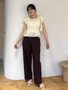 「VIS（ビス）のアイテム（パンツ）」を使った、saraさん（レディース・165cm）の夏コーディネート