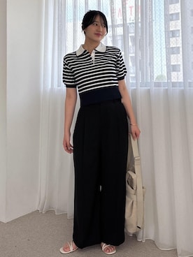 「VIS（ビス）のアイテム（パンツ）」を使った、saraさん（レディース・165cm）の夏コーディネート