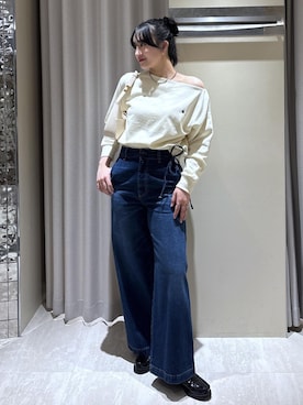 「VIS（ビス）のアイテム（パンツ）」を使った、saraさん（レディース・165cm）の春コーディネート