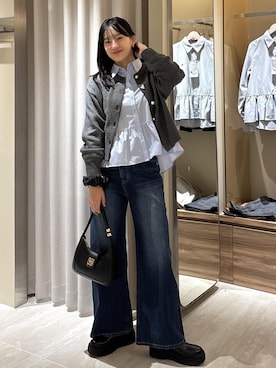 「アイテム（カーディガン/ボレロ）」を使った、saraさん（レディース・165cm・10代）の秋コーディネート