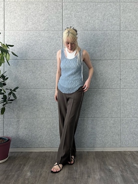 「CODE A（コードエー）のdesign cut tank（タンクトップ）」を使った、abe （CODE A）さん（レディース・167cm・20代）の夏コーディネート