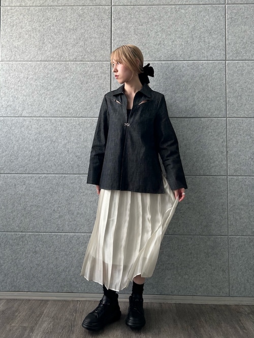 セール】shiny sheer pleated skirt（スカート）｜CODE A