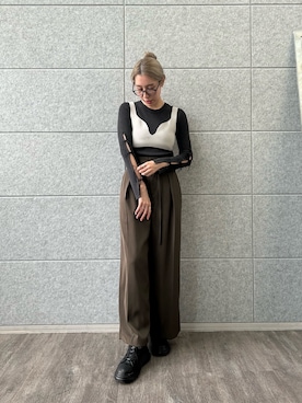 「アイテム（メガネ、グレー系）」を使った、abe （CODE A）さん（レディース・167cm）の秋コーディネート