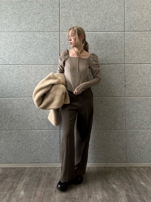 セール】velour square puff top（Tシャツ/カットソー）｜CODE A