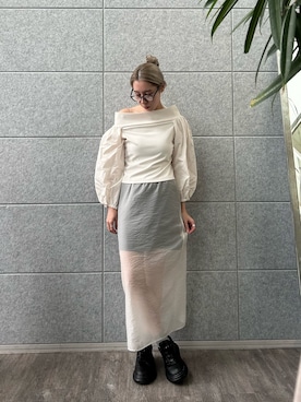 「アイテム（メガネ、グレー系）」を使った、abe （CODE A）さん（レディース・167cm）の秋コーディネート