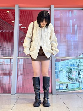 「PLACE STUDIO（プレイススタジオ）のアイテム」を使った、0521minaさん（レディース・157cm）の冬コーディネート