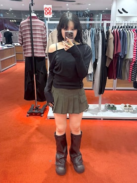 「ロングブーツ」｜0521minaさん（レディース・157cm）の秋コーディネート