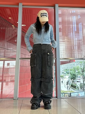 「NOT4NERD（ノットフォーナード）のアイテム（帽子）」を使った、0521minaさん（レディース・157cm）の秋コーディネート