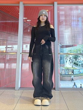 「LMCのアイテム」を使った、0521minaさん（レディース・157cm）の秋コーディネート