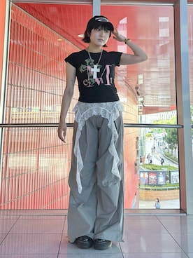「アイテム（帽子）」を使った、0521minaさん（レディース・157cm・20代）の夏コーディネート