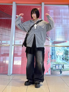 「INFLATION（インフレーション）のアイテム」を使った、0521minaさん（レディース・157cm）の冬コーディネート