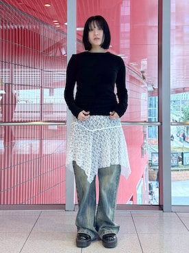 「PLACE STUDIO（プレイススタジオ）のアイテム」を使った、0521minaさん（レディース・157cm）の冬コーディネート