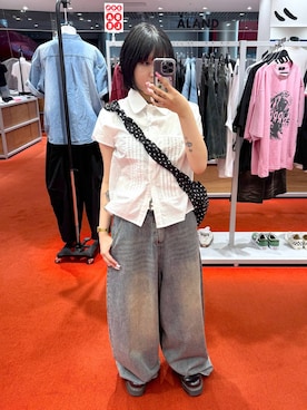 「PLACE STUDIO（プレイススタジオ）のアイテム」を使った、0521minaさん（レディース・157cm）の夏コーディネート