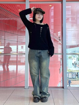 「アイテム（帽子）」を使った、0521minaさん（レディース・157cm・20代）の冬コーディネート
