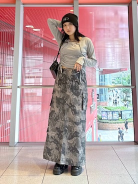 「NOT4NERD（ノットフォーナード）のアイテム（スカート）」を使った、0521minaさん（レディース・157cm）の秋コーディネート