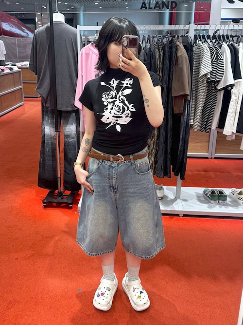 allureville ★ パイソンバミューダパンツ　2 LOULOU WILLOUGHBY】サークルケミカルバミューダパンツ