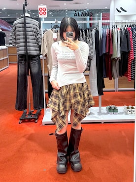 「アイテム（チューブトップ）」を使った、0521minaさん（レディース・157cm・20代）の夏コーディネート