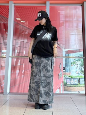 「NOT4NERD（ノットフォーナード）のアイテム（帽子）」を使った、0521minaさん（レディース・157cm）の夏コーディネート