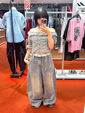 「アイテム（チューブトップ）」を使った、0521minaさん（レディース・157cm）の夏コーディネート