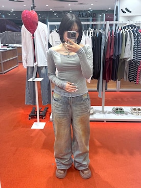 「アイテム（チューブトップ）」を使った、0521minaさん（レディース・157cm・20代）の夏コーディネート