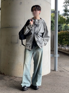 「アイテム（マウンテンパーカー）」を使った、moraさん（メンズ・172cm）の秋コーディネート