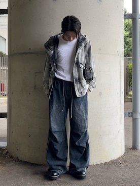「アイテム（マウンテンパーカー）」を使った、moraさん（メンズ・172cm）の秋コーディネート