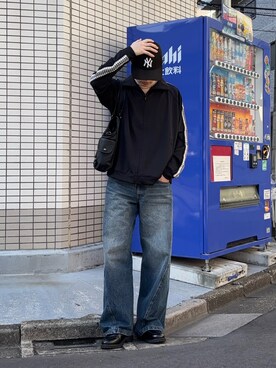 「CIASENSE（シアセンス）のアイテム（ローファー）」を使った、moraさん（メンズ・172cm）の冬コーディネート