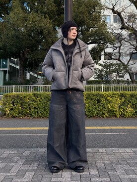 「CIASENSE（シアセンス）のアイテム（ローファー）」を使った、moraさん（メンズ・172cm）の冬コーディネート