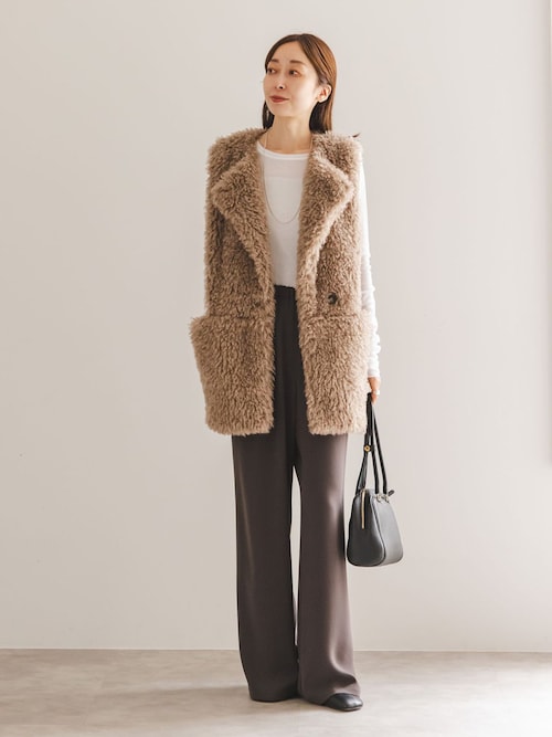 追加》エコファーロングベスト（その他アウター）｜NOBLE