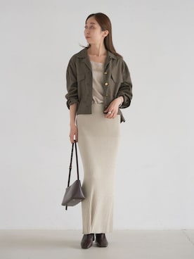 「アイテム（ミリタリージャケット）」を使った、natsuさん（レディース・163cm）の秋コーディネート