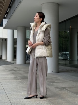 「アイテム（ダウンベスト）」を使った、natsuさん（骨格ナチュラル・レディース・163cm）の秋コーディネート
