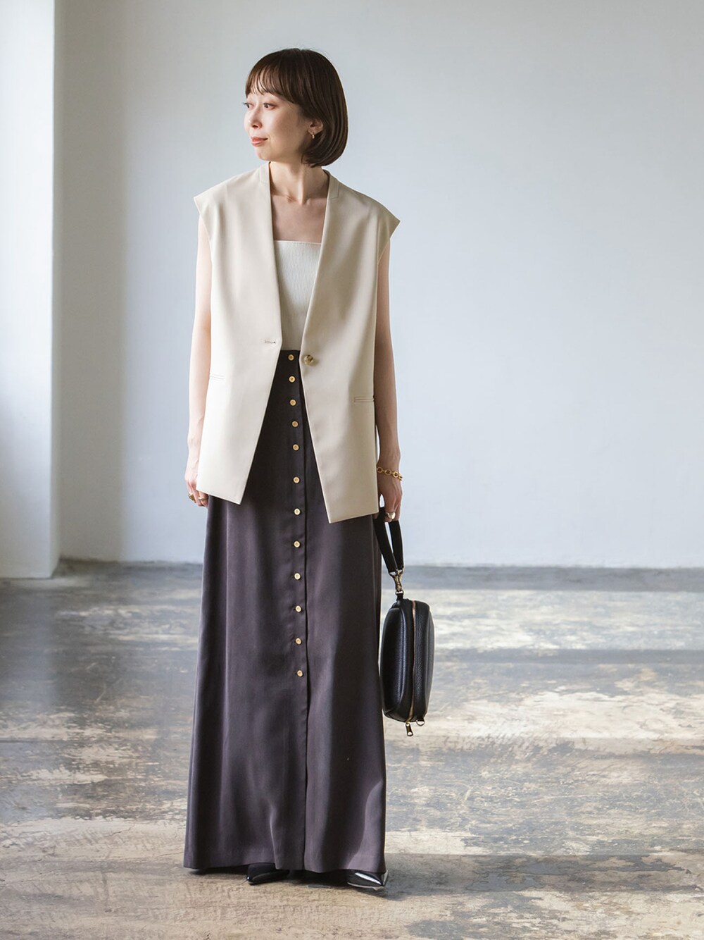 noble ノーブル　エステルツイルストレッチVカラージレ　グレー　38 noble ノーブルエステルツイルストレッチVカラージレグレー38