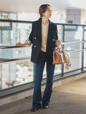 「Noble（ノーブル）のアイテム（トップス）」を使った、natsuさん（レディース・163cm）の秋コーディネート