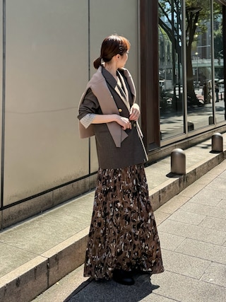 完売/2024/ノーブル/Noble/レオパードプリントスリットスカート/38 Noble（ノーブル）の「レオパードプリントスリットスカート（スカート