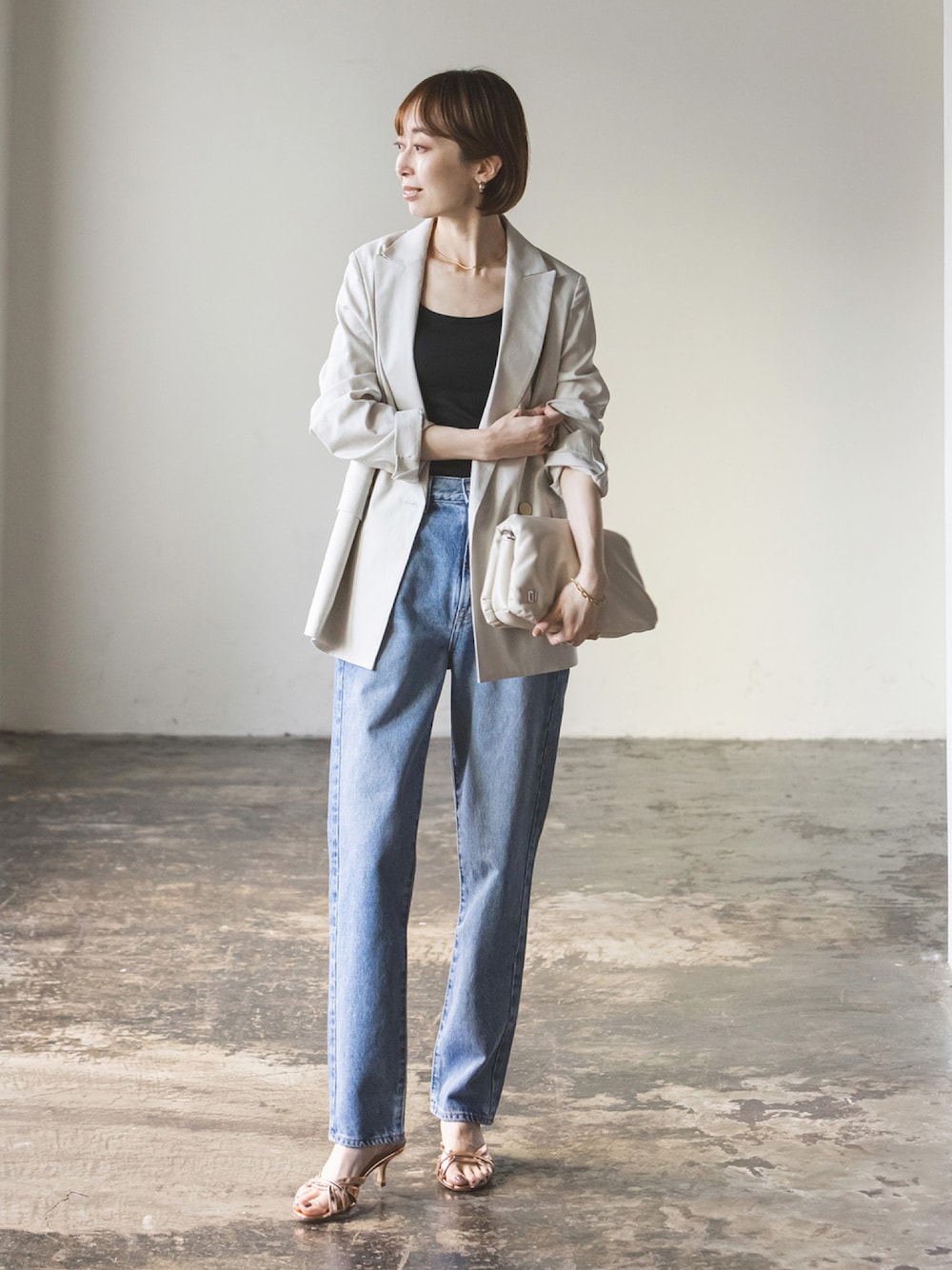 NOBLE 麻ストレッチピークドラペルダブルジャケット 追加》麻ストレッチピークドラペルダブルジャケット 2