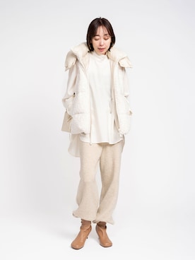 「アイテム（ダウンベスト）」を使った、natsuさん（骨格ナチュラル・レディース・163cm）の秋コーディネート