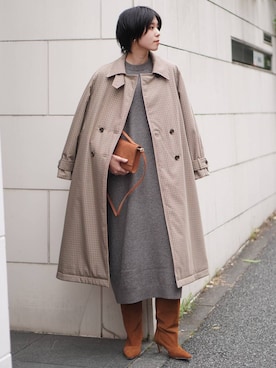 「アイテム（チェスターコート）」を使った、clkaeo01さん（レディース・172cm）の秋コーディネート