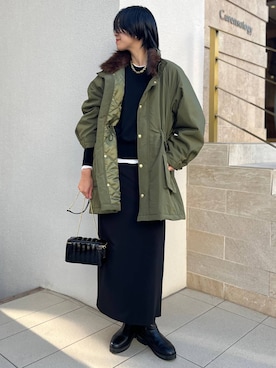 「リラックス」｜「アイテム（モッズコート）」を使った、clkaeo01さん（レディース・172cm）の秋コーディネート