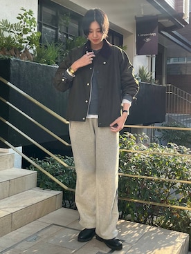 「Curensology（カレンソロジー）のアイテム（ブルゾン）」を使った、clkaeo01さん（レディース・172cm）の冬コーディネート