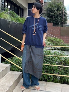 「アイテム（ネックレス、イエロー系）」を使った、clkaeo01さん（レディース・172cm）の夏コーディネート
