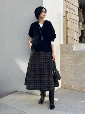 「アイテム（バングル/リストバンド）」を使った、clkaeo01さん（レディース・172cm）の秋コーディネート