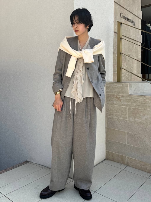 Curensology(カレンソロジー)/ウールミックスボイルフリルブラウス