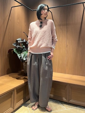 「Curensology（カレンソロジー）のCurensology(カレンソロジー)/＜5AWARENESS＞ロングスリーブＴシャツ（その他トップス、ホワイト系）」を使った、clkaeo01さん（レディース・172cm）の春コーディネート