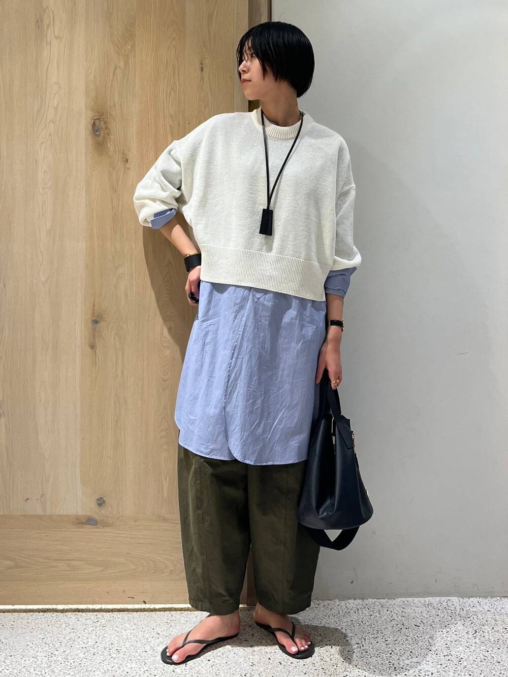 カレンソロジー 〈&RC〉バンドカラーシャツ