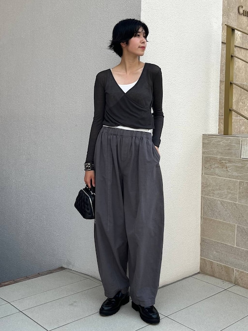 Curensology コットンリネンドロストパンツ　グレー Curensology｜コットンリネンドロストパンツ | Rakuten Fashion