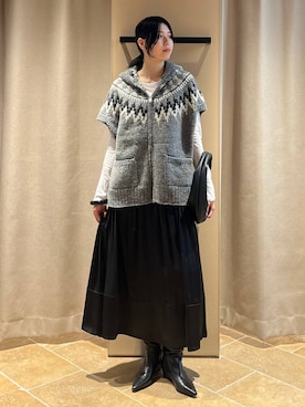 「Curensology（カレンソロジー）のCurensology(カレンソロジー)/＜5AWARENESS＞ロングスリーブＴシャツ（その他トップス、ホワイト系）」を使った、clkaeo01さん（レディース・172cm）の秋コーディネート