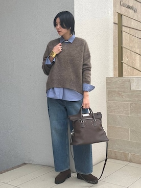 「アイテム（バングル/リストバンド）」を使った、clkaeo01さん（レディース・172cm）の冬コーディネート