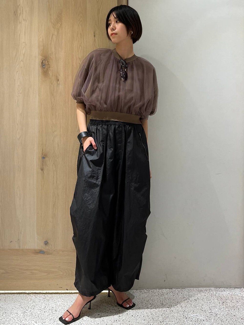 Curensology ブラック チュールトップス 小売業者 新品タグ付き